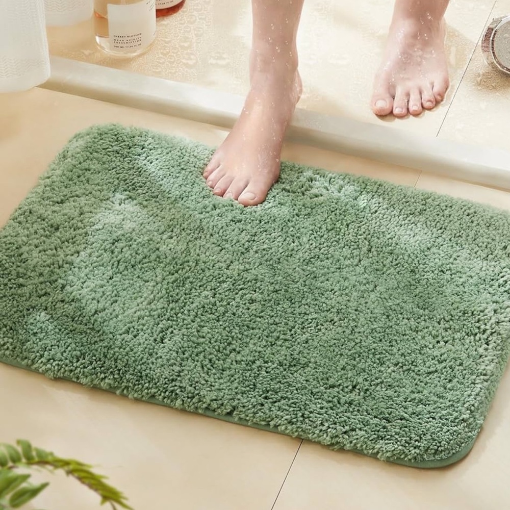 2 Soft Green Bath Mat
